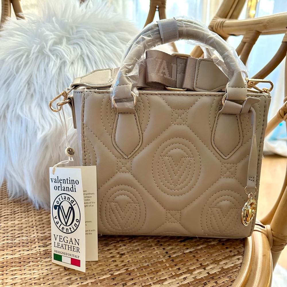 Valentino Orlandi Taupe Vegan Leather Mini Bag